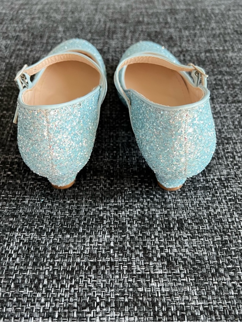 NWT Kailee Light Blue Rock Glitter Mary Jane Heels Size 1 - Picture 4 of 9